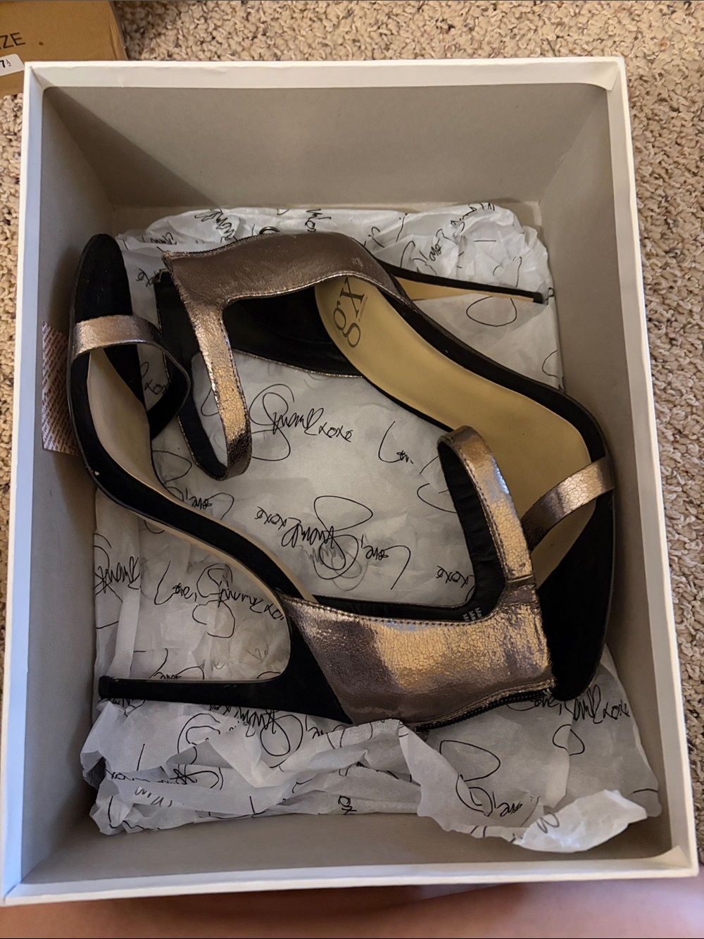 GX by Gwen Stefani Metallic Bronze Open-Toe Stiletto Sandals